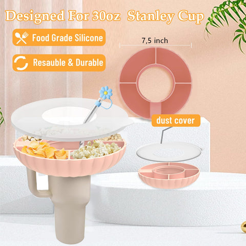 Detalle de silicona alimentaria de Incolumitas para snack Stanley 30 onzas, fácil de limpiar
