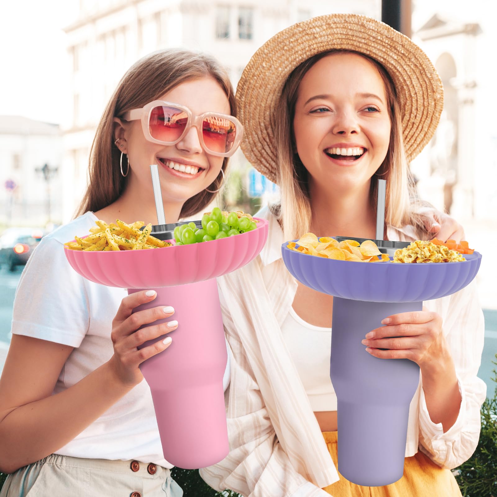 Uso versátil de la bandeja para cine, picnic y fiestas con Stanley 30 onzas