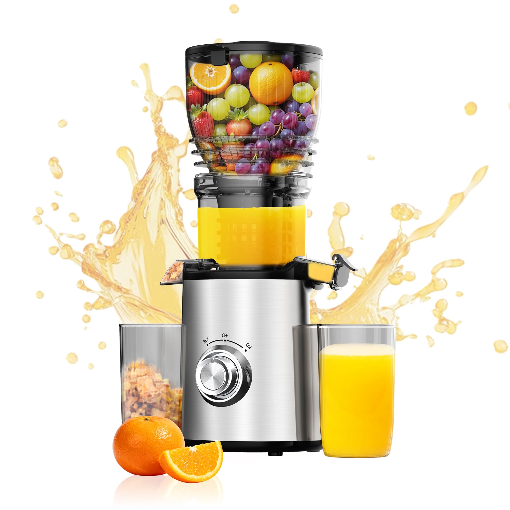 Indelala tolva de alimentación ancha facilita el ingreso de frutas enteras para jugos.