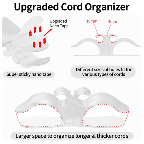 INDEMO organizador de cables transparente para 6 piezas, ordena cables fácilmente