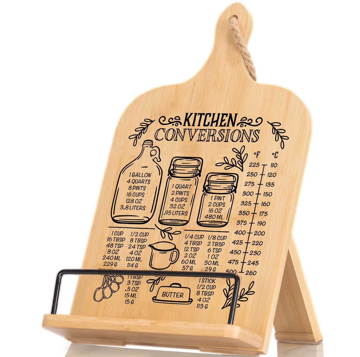 Indirewash soporte-recetas con tabla de conversiones para medir ingredientes con precisión