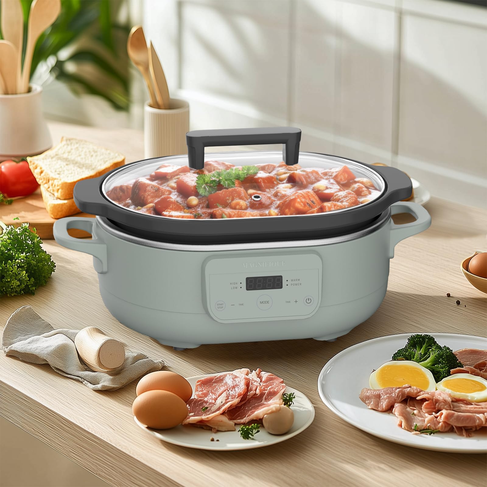Indy Vac Olla lenta con tapa removible para limpiar fácilmente.