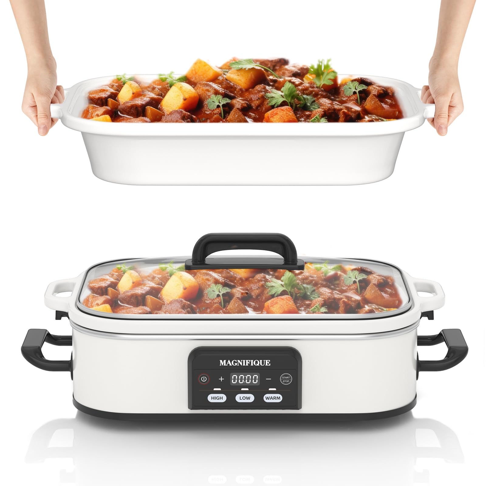 INDY VAC olla cazuela 4qt programable, vista frontal, ideal para cenas familiares.