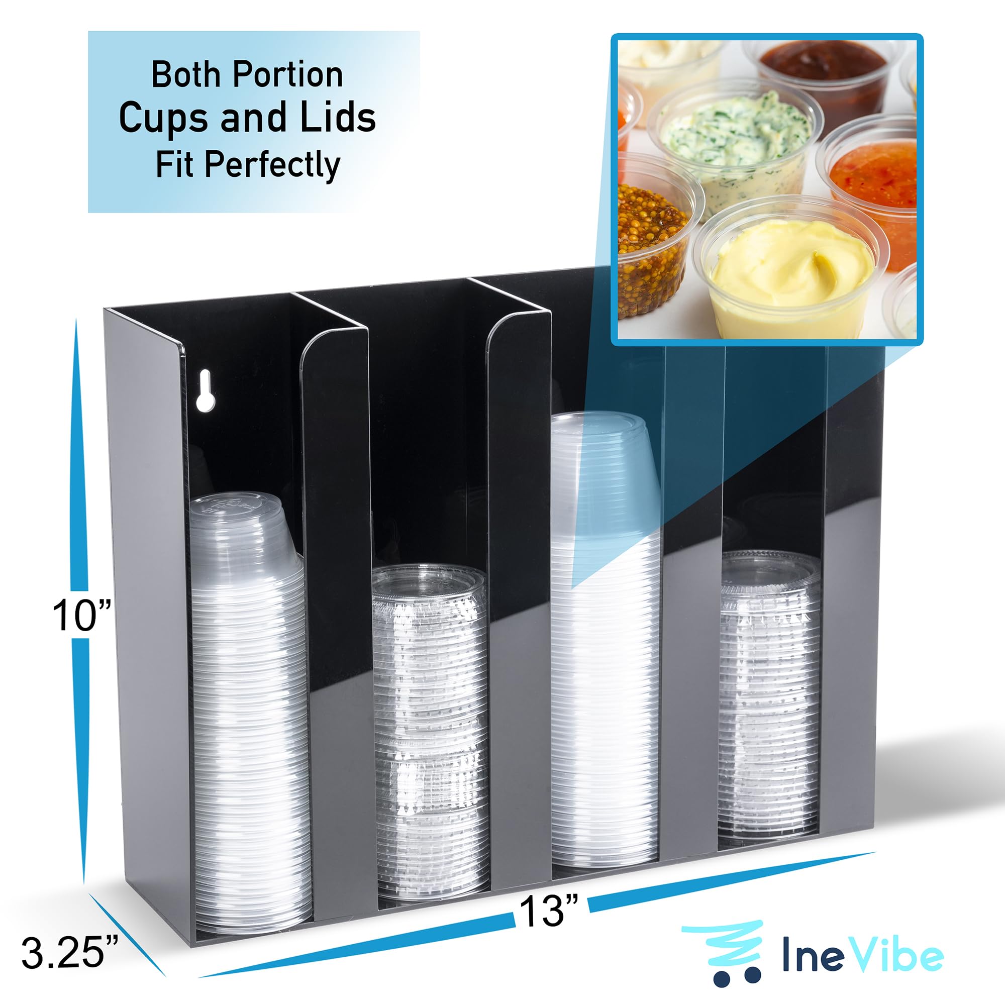Inevibe dispensador de tazas de porción para servir con precisión.