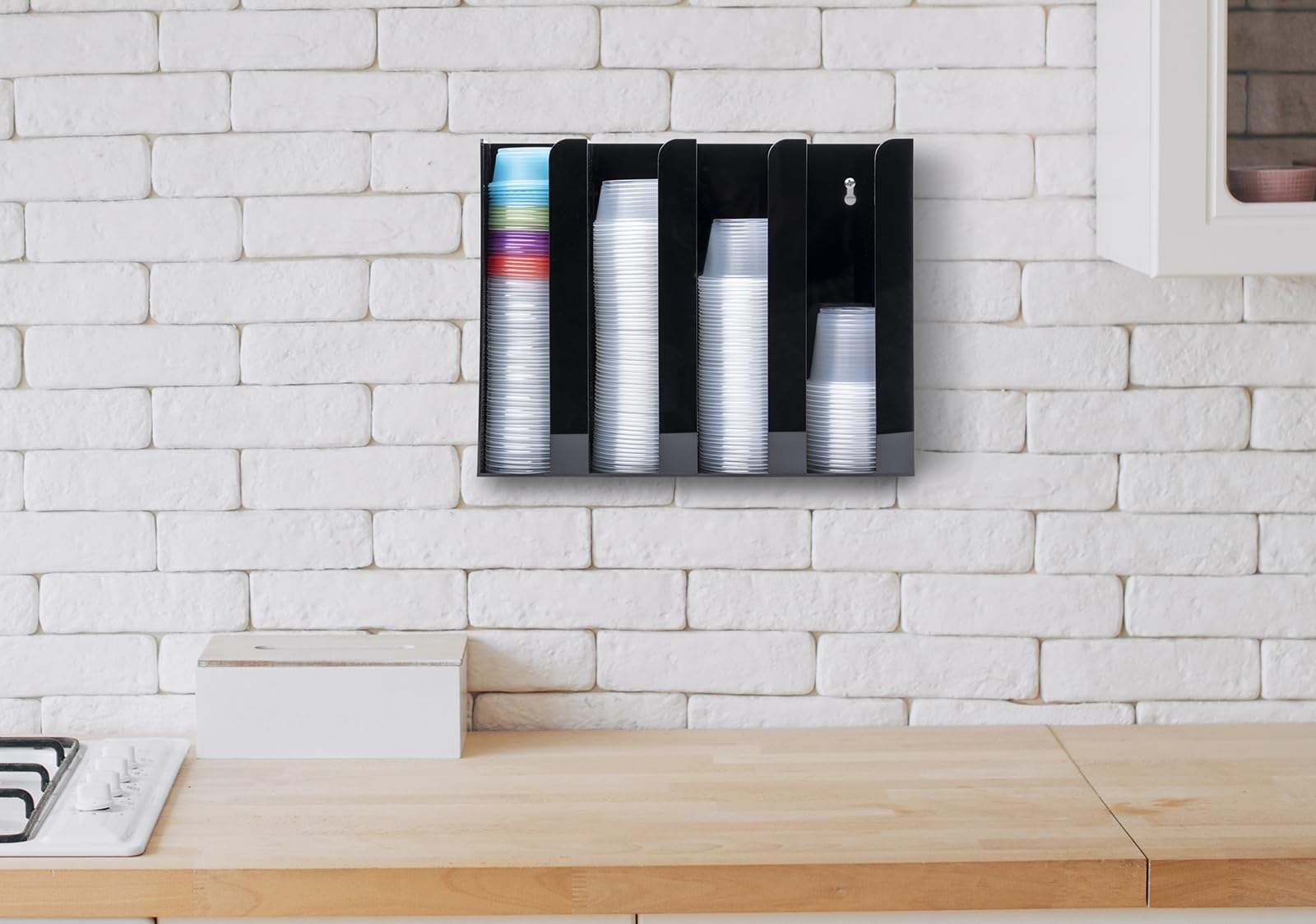 Inevibe organizador acrílico negro, diseño elegante para cualquier cocina.