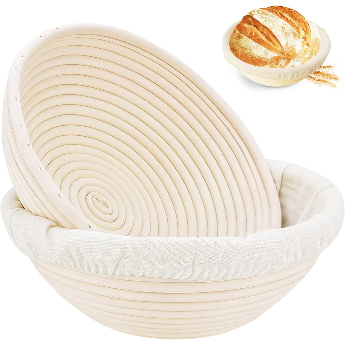 Ineyger Banneton: cesta de amasado para panes artesanales con forma redonda perfecta.