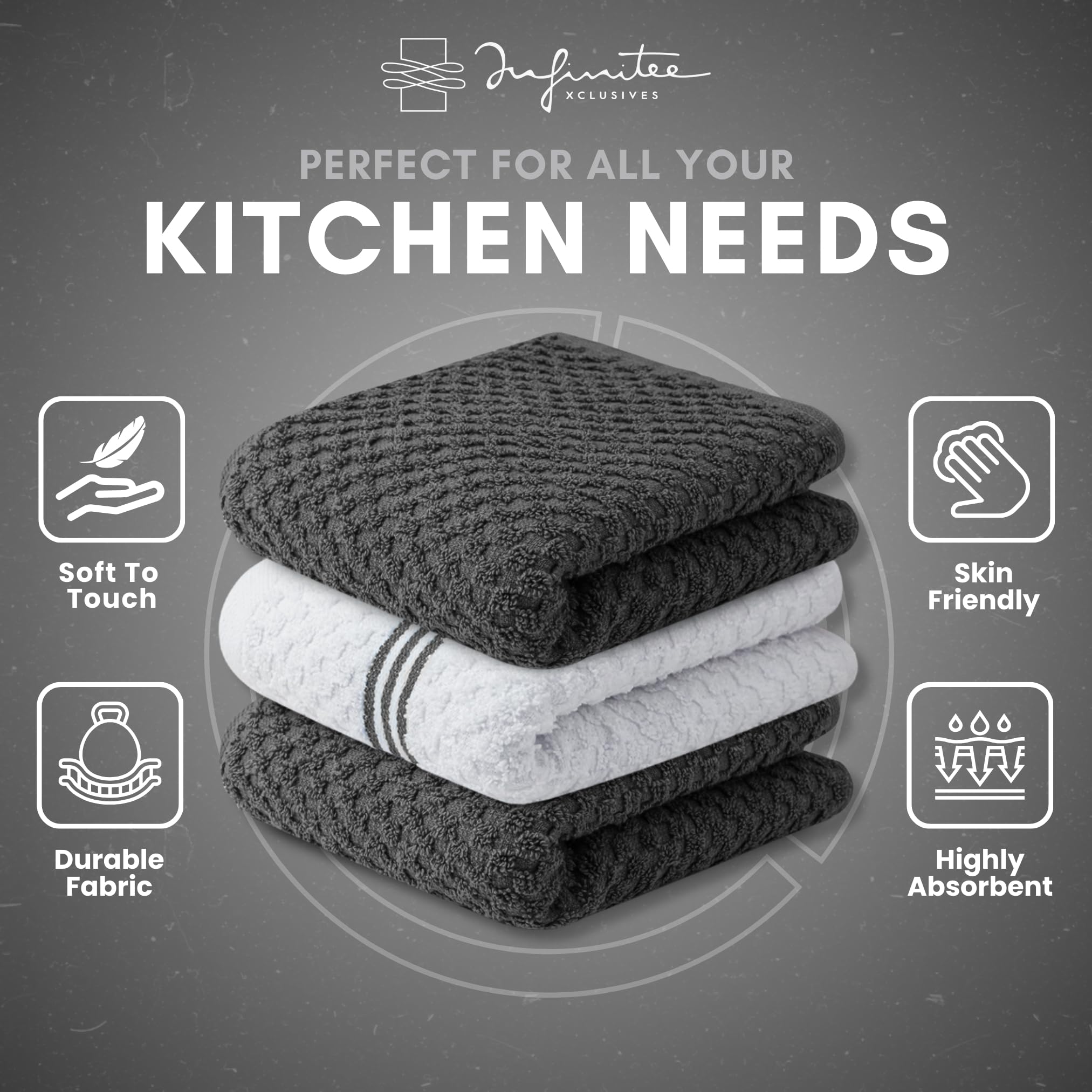 Toallas Infinitee Xclusives aptas para lavado y reutilización.