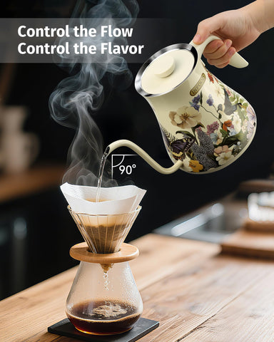 INFOOD hervidor cuello de ganso preciso para verter con control en cada taza.