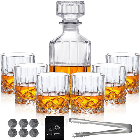 INFTYLE decantador whisky 1000ml, botella clara que preserva aromas y facilita servir.