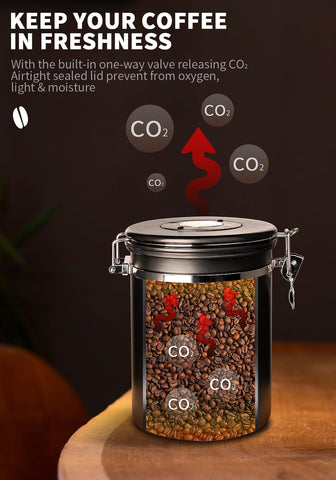 INFTYLE Lata para granos y té, conserva aroma y frescura.