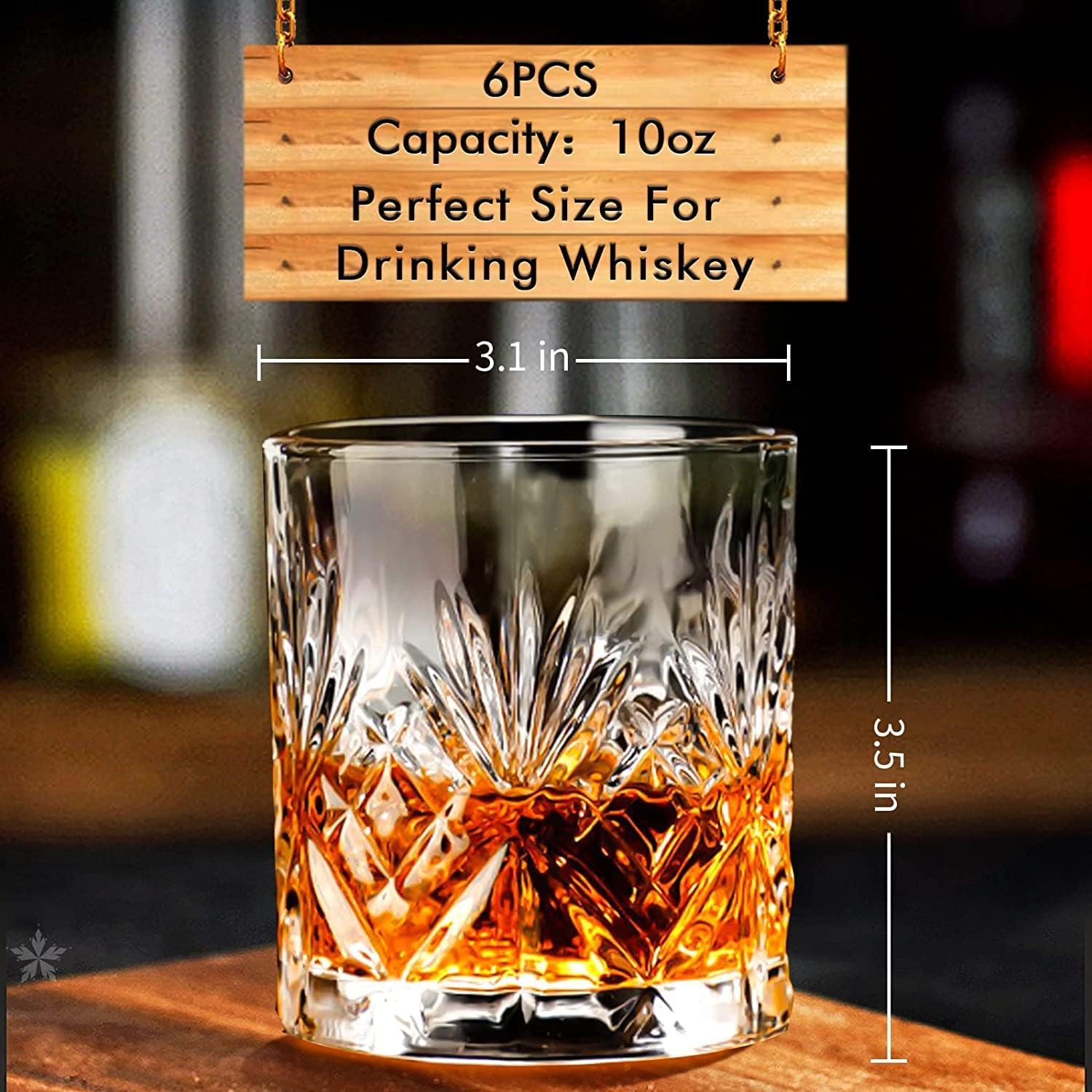 INFTYLE, vaso cristal estilo antiguo, borde pulido 10 onzas para degustaciones.