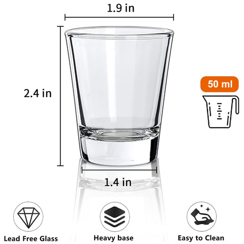 Base pesada en vasos INFTYLE chupito, mayor estabilidad al servir