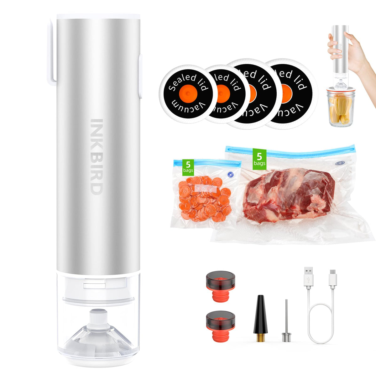 Inkbird bolsas sous-vide reutilizables para conservar sabor y frescura