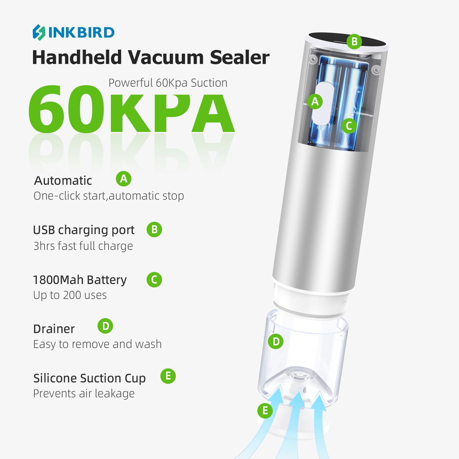 Inkbird boquilla de aire para sellado y inflado fácil