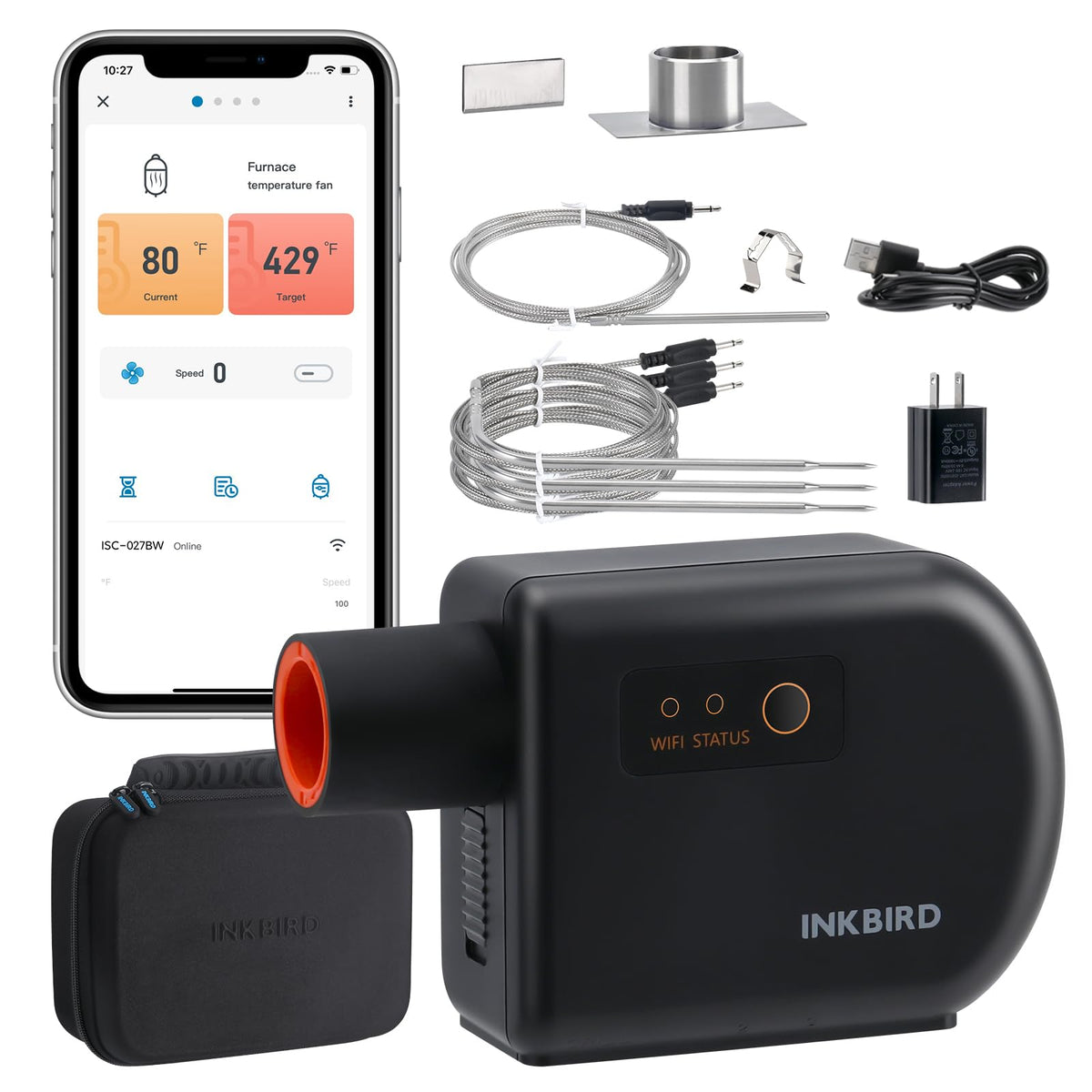 Inkbird control de temperatura para barbacoa con WiFi y Bluetooth para control remoto.