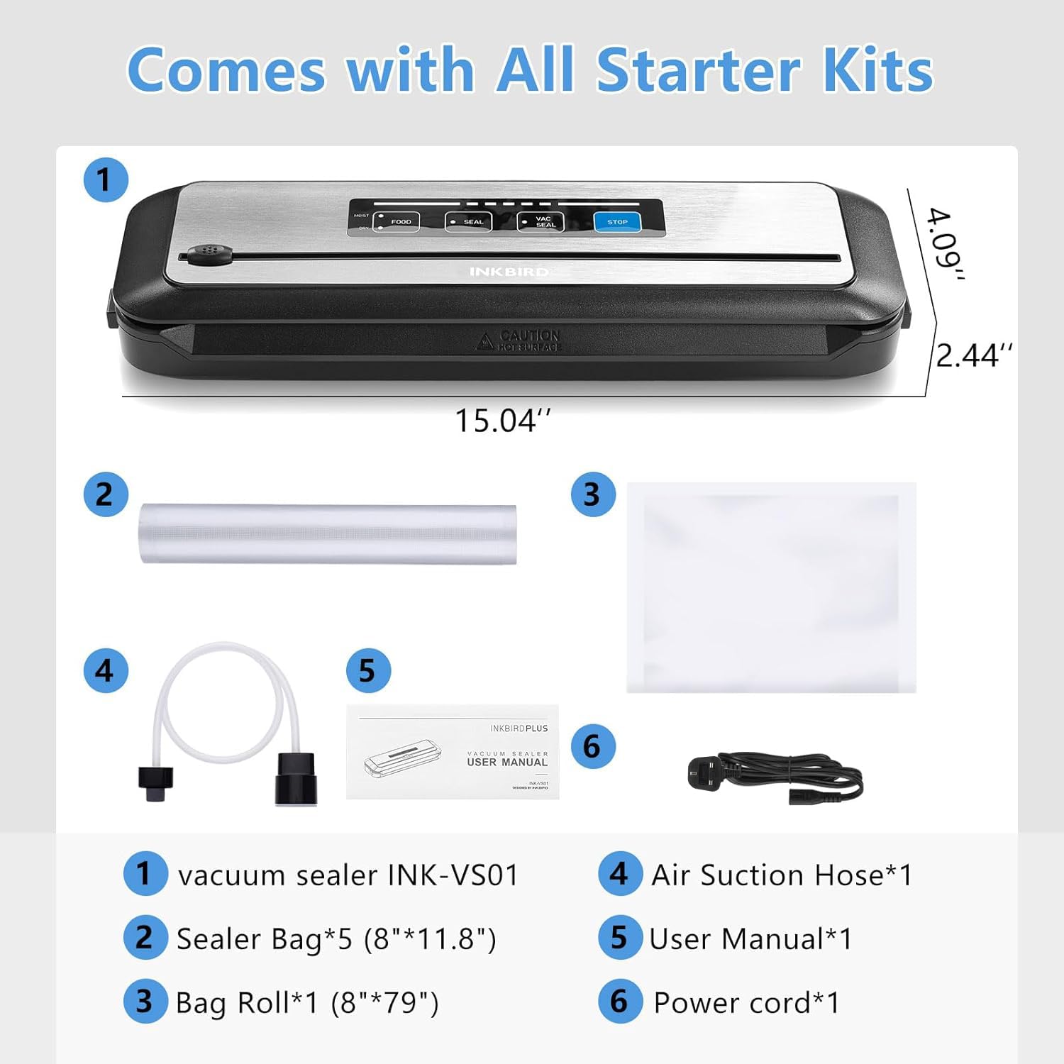 Manguera de aire Inkbird para sellados más completos