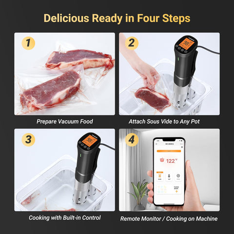 Inkbird Sous Vide: calor rápido de 1000W para empezar pronto.