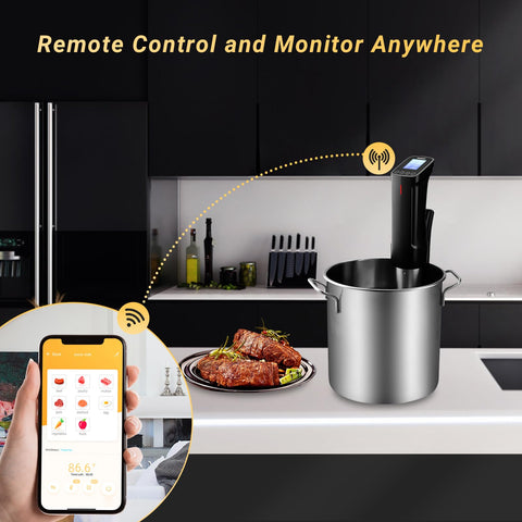 Inkbird Sous Vide Cooker temperatura estable, ideal para lotes de hasta 20 litros.