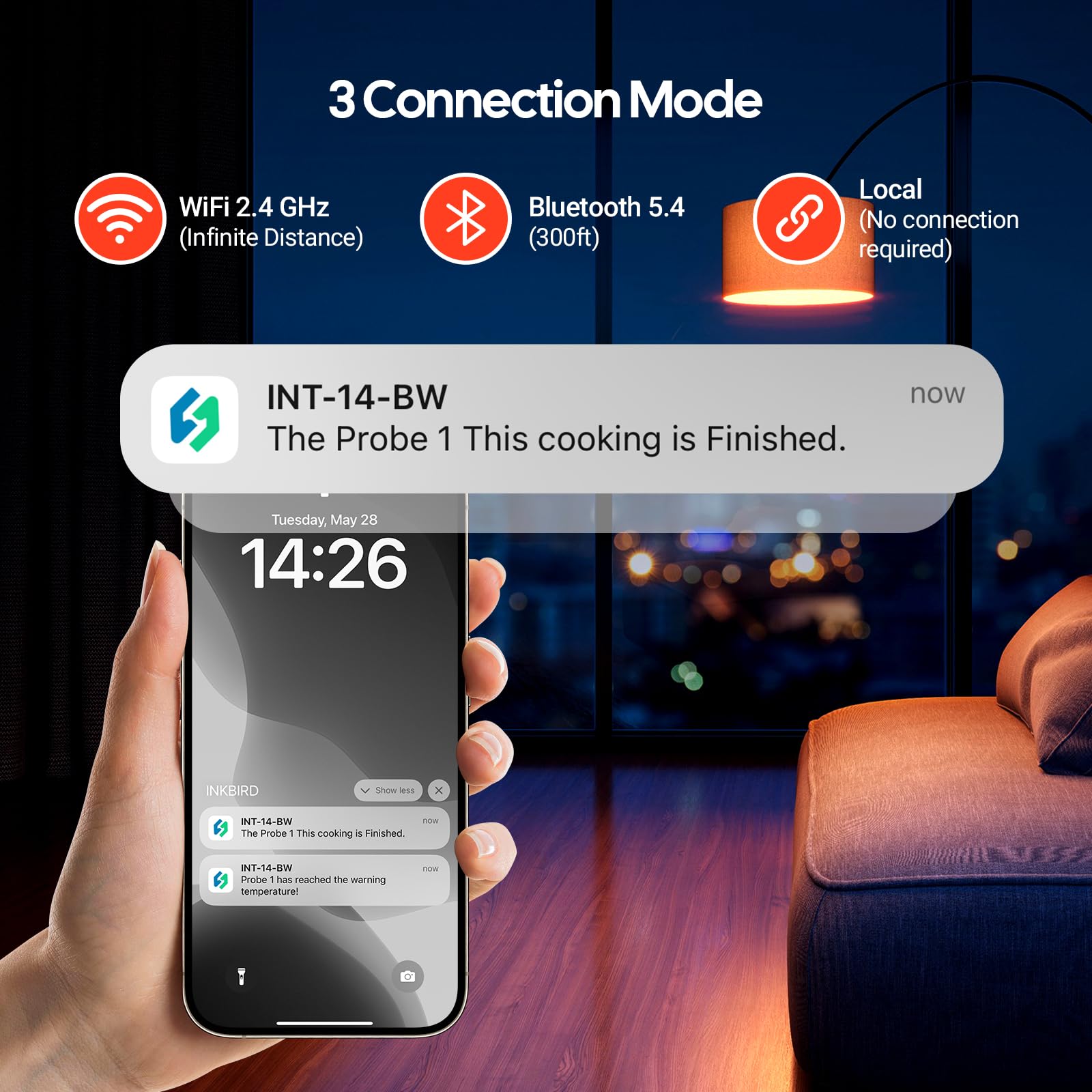 Inkbird termómetro con 4 sondas para monitorización simultánea