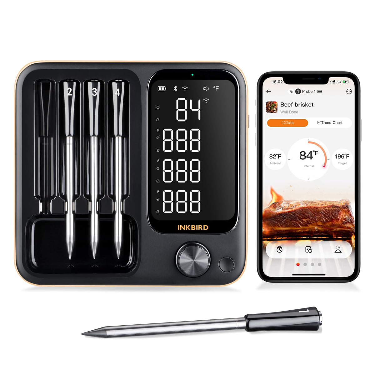 Inkbird termómetro de carne con base 360° para lectura fácil