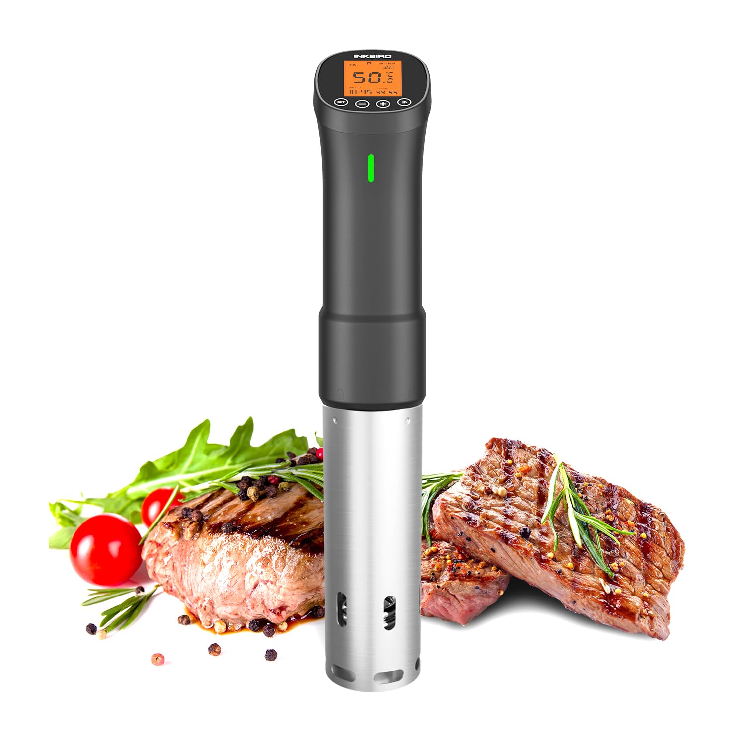 Inkbird Wifi Sous Vide Cooker: conectividad con la app para monitorear recetas.