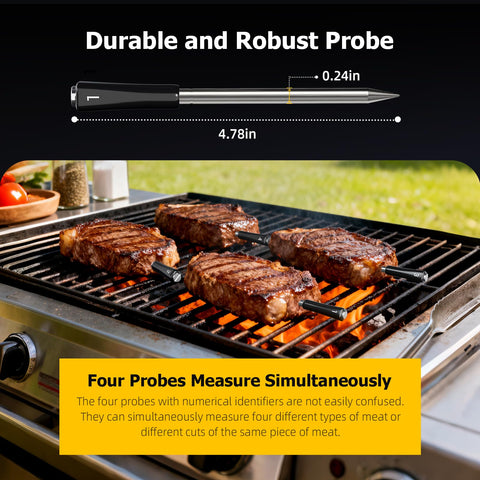 InkGrill sonda con dos sensores para temperatura interna y ambiente