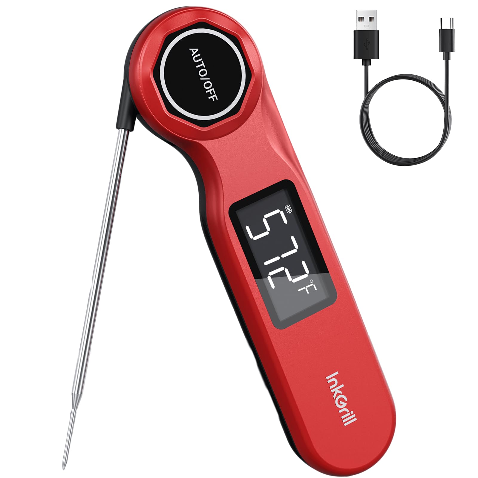 InkGrill termómetro de cocina con lectura rápida para carnes jugosas.
