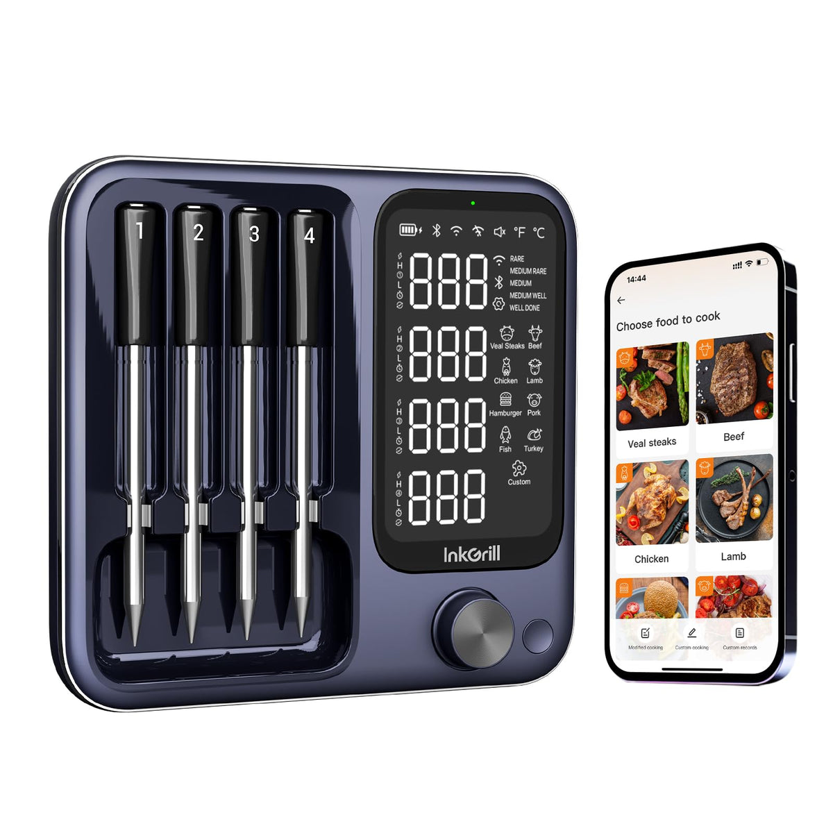 InkGrill termometro inalambrico con pantalla amplia para lectura rapida