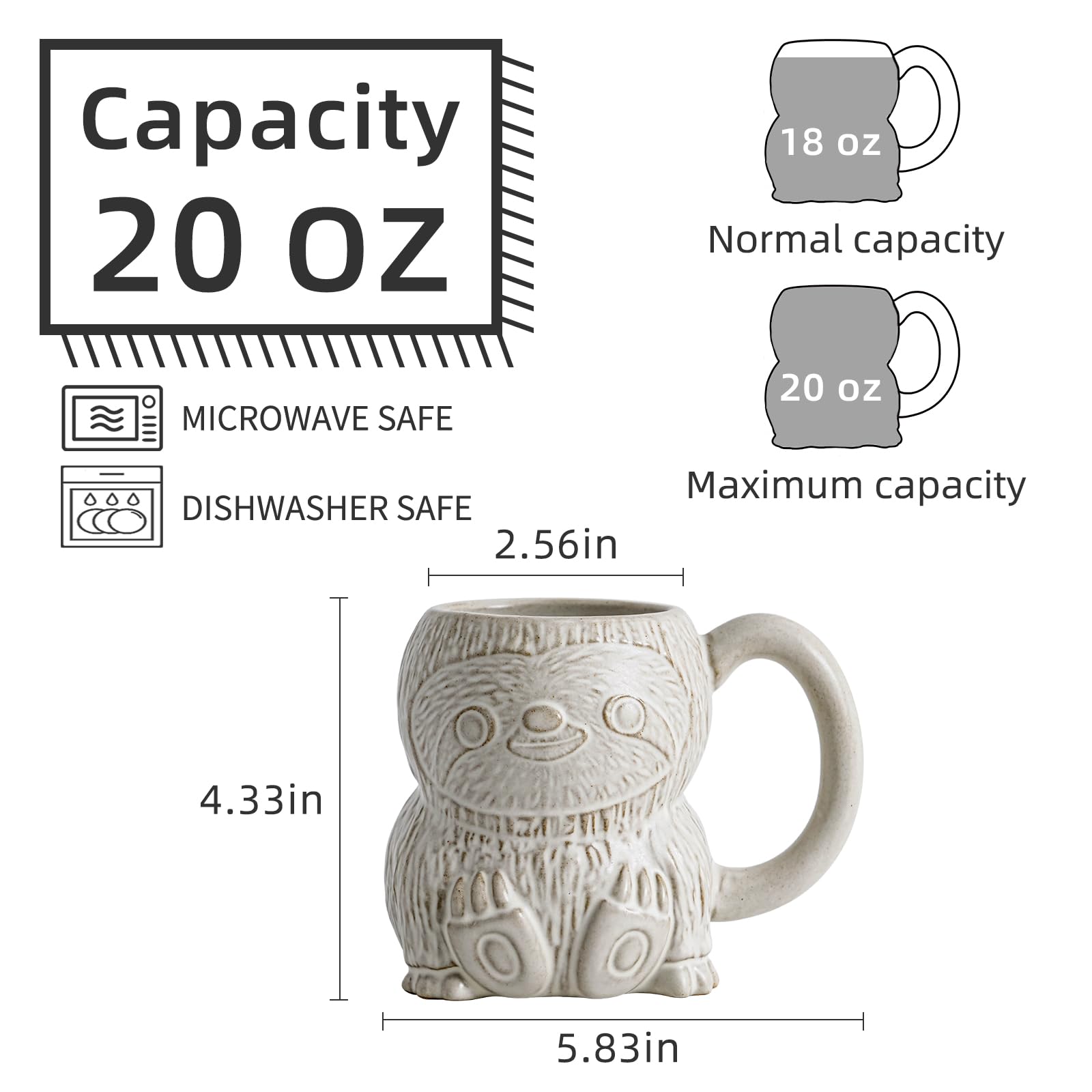 INKRICH Taza cerámica grande 20oz para bebidas diarias