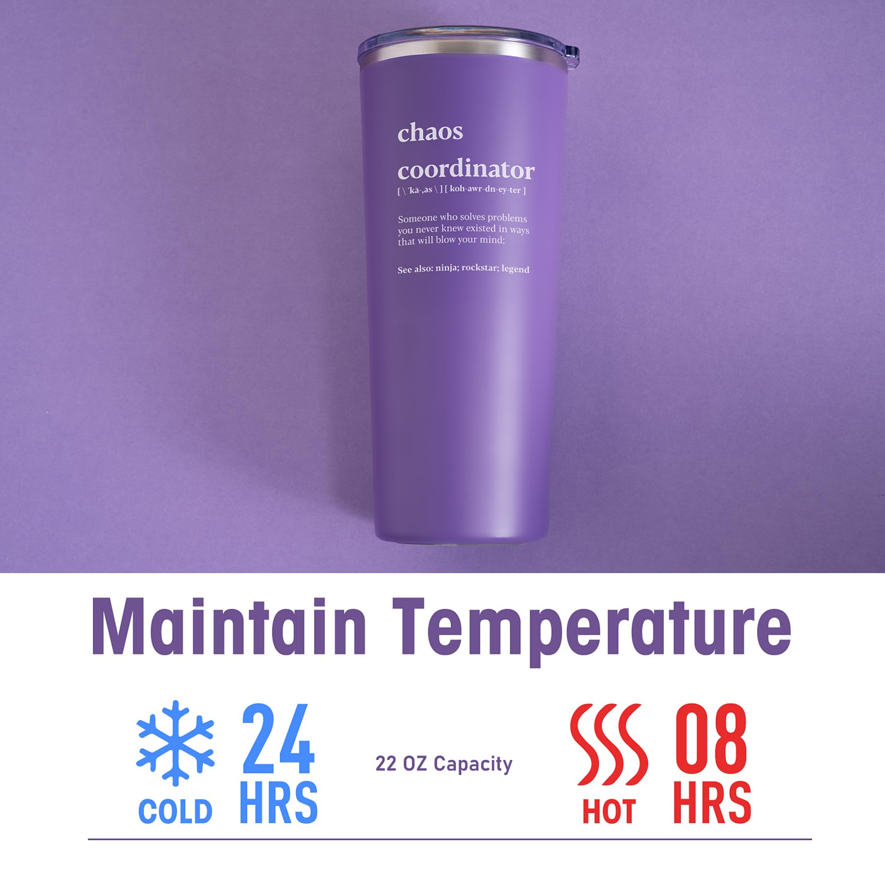 Inncup coordinador del caos, doble pared aislante, conserva la temperatura por más tiempo.
