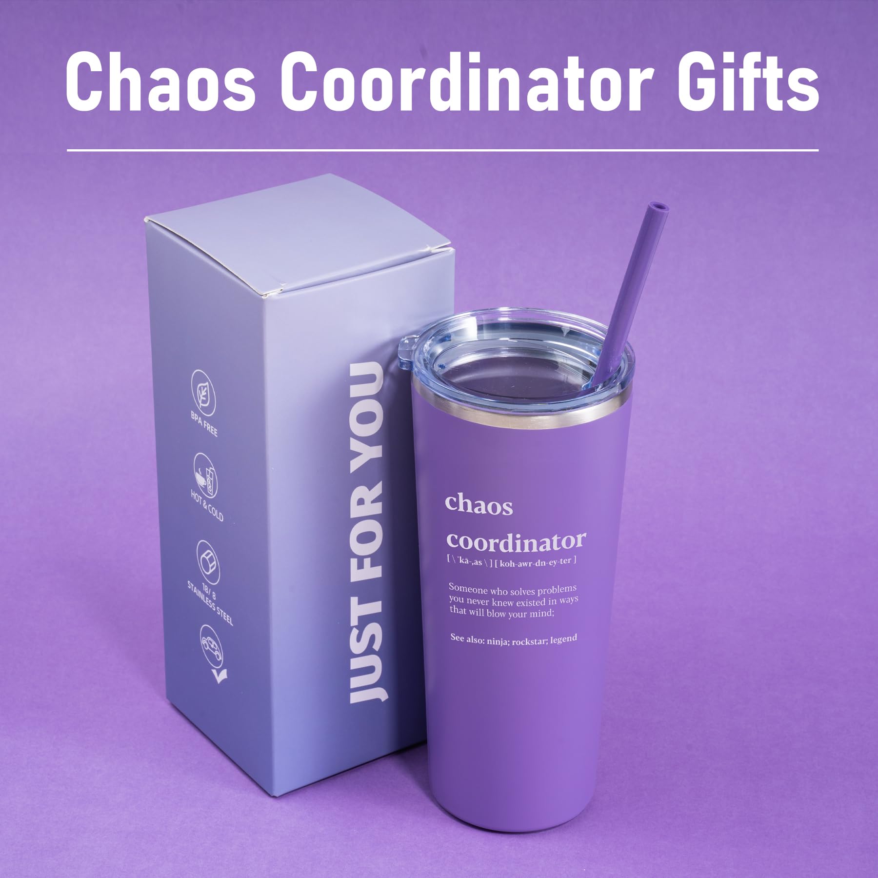 Inncup coordinador del caos, pajita de silicona, ideal para bebidas en movimiento.