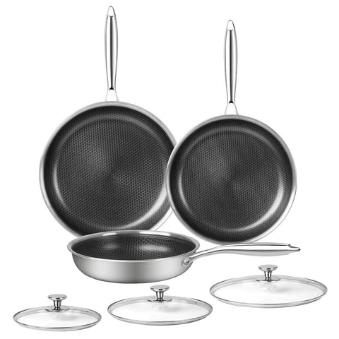 Innerwell juego sartenes acero inoxidable con tapas, cocción segura en casa