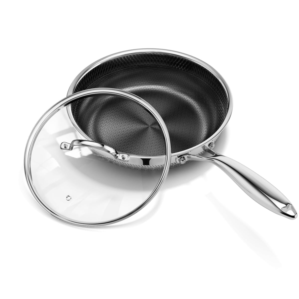 Sartén Innerwell 8 pulgadas con tapa para freír sin pegar.