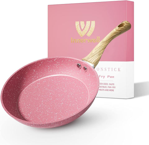 Sartén Innerwell antiadherente rosa de 9,5 pulgadas para omelettes suaves