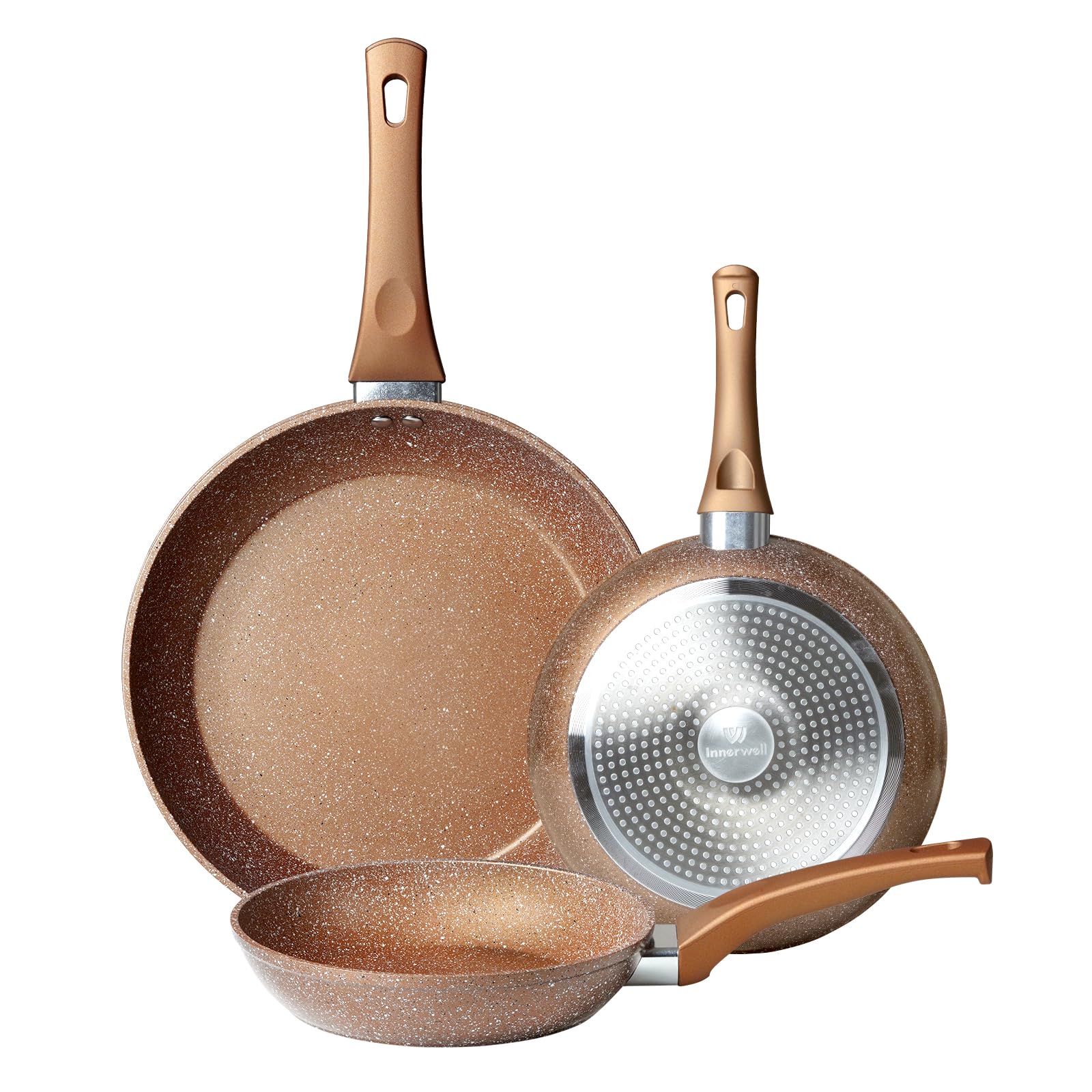 Innerwell sarten antiadherente granito 8 pulgadas para huevos perfectos con poco aceite.