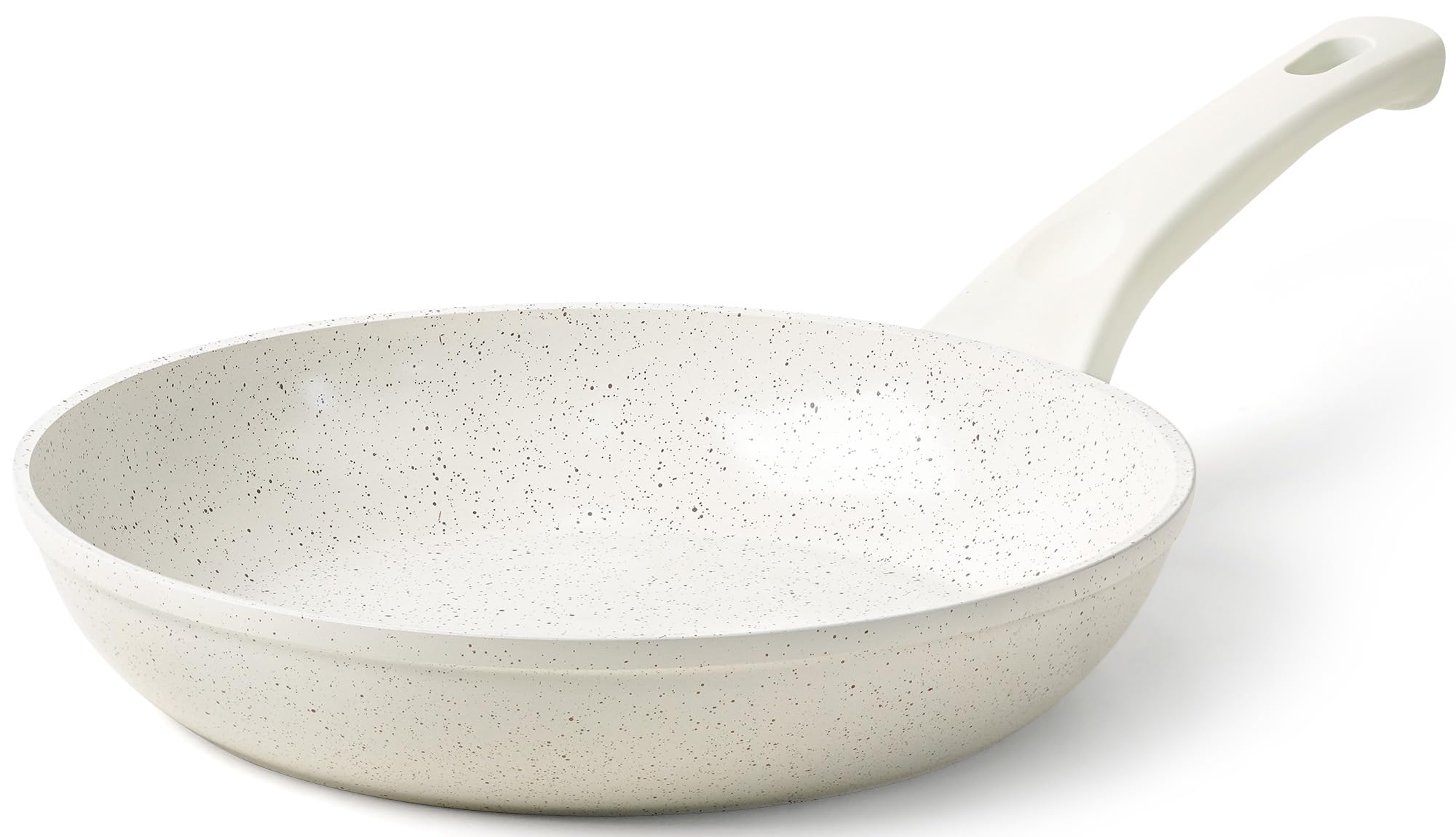 Sartén de cerámica blanca Innerwell 8 pulgadas, ideal para tortillas de huevo antiadherentes.
