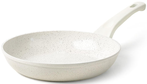 Sartén de cerámica blanca Innerwell 8 pulgadas, ideal para tortillas de huevo antiadherentes.