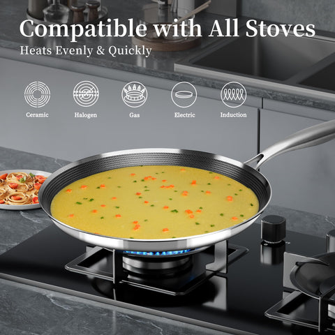 Innerwell sarten crepe calentamiento rápido y uniforme para tortillas y omelets