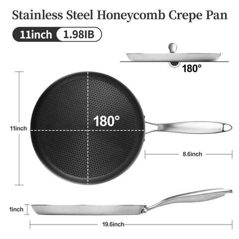 Innerwell sarten crepe diseño base plana y borde alto para voltear sin derrames