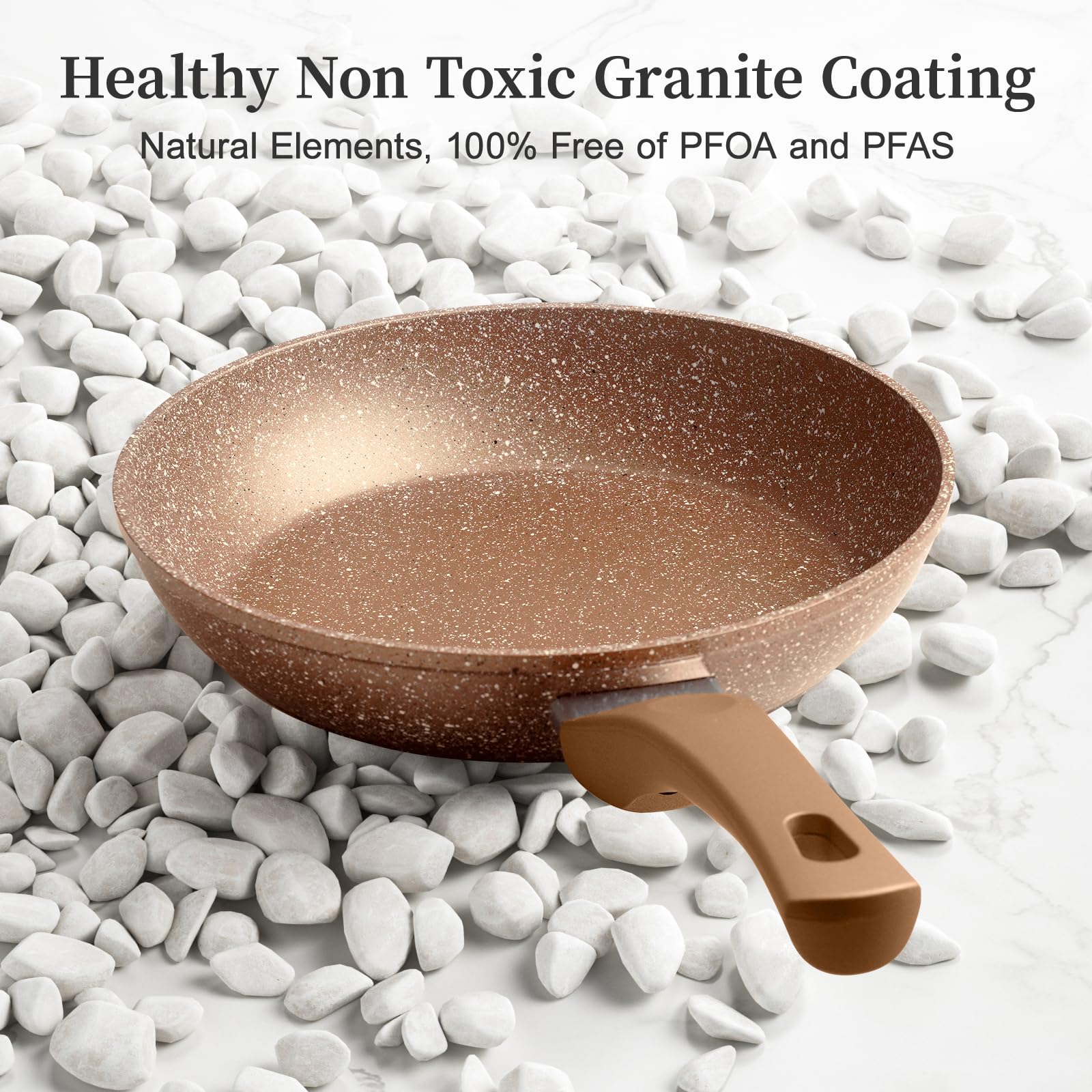 Sartén Innerwell de granito de 9,5 pulgadas con tapa para tortilla, distribución uniforme.