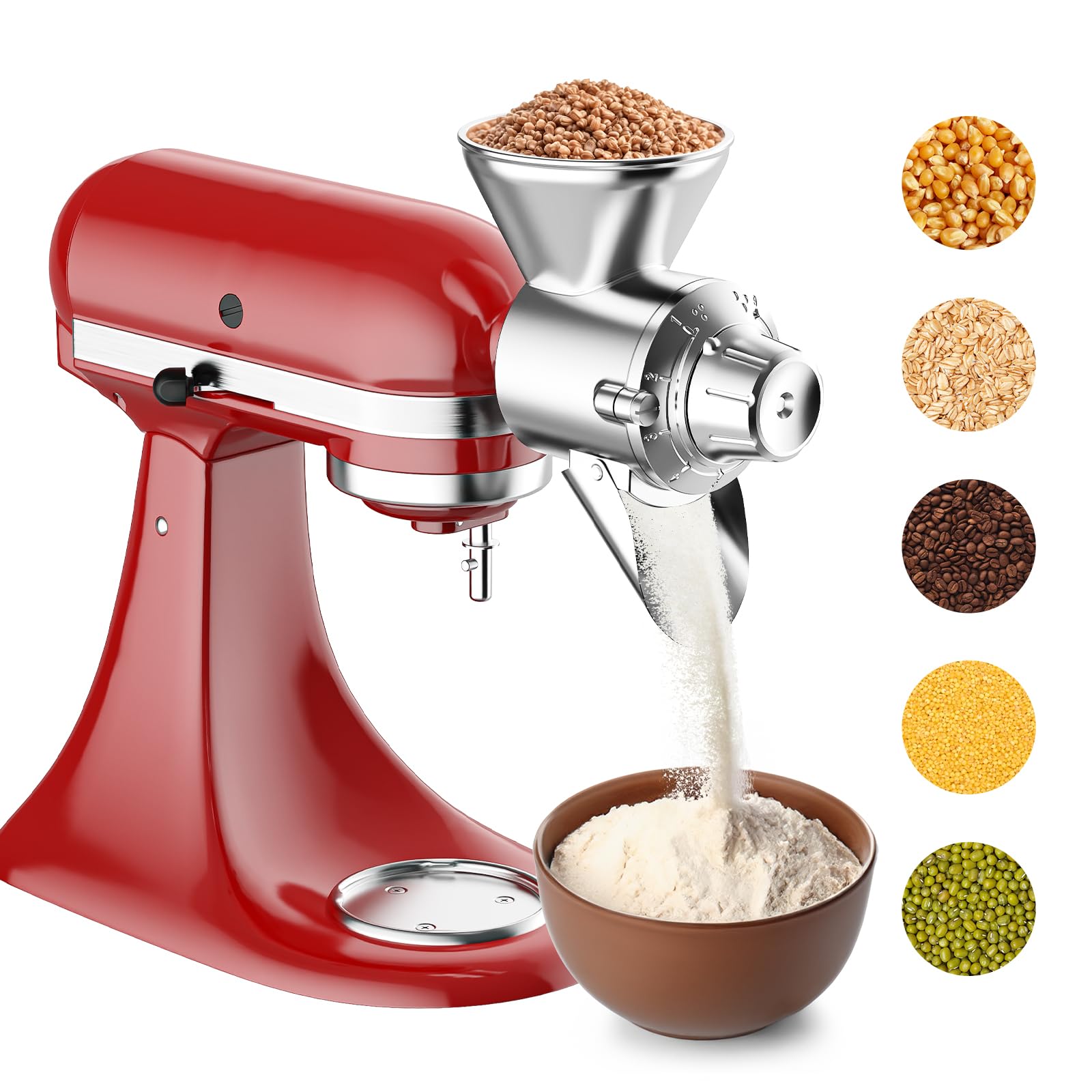 InnoMoon molinillo-grano-metal: accesorio estable para moler granos con KitchenAid.