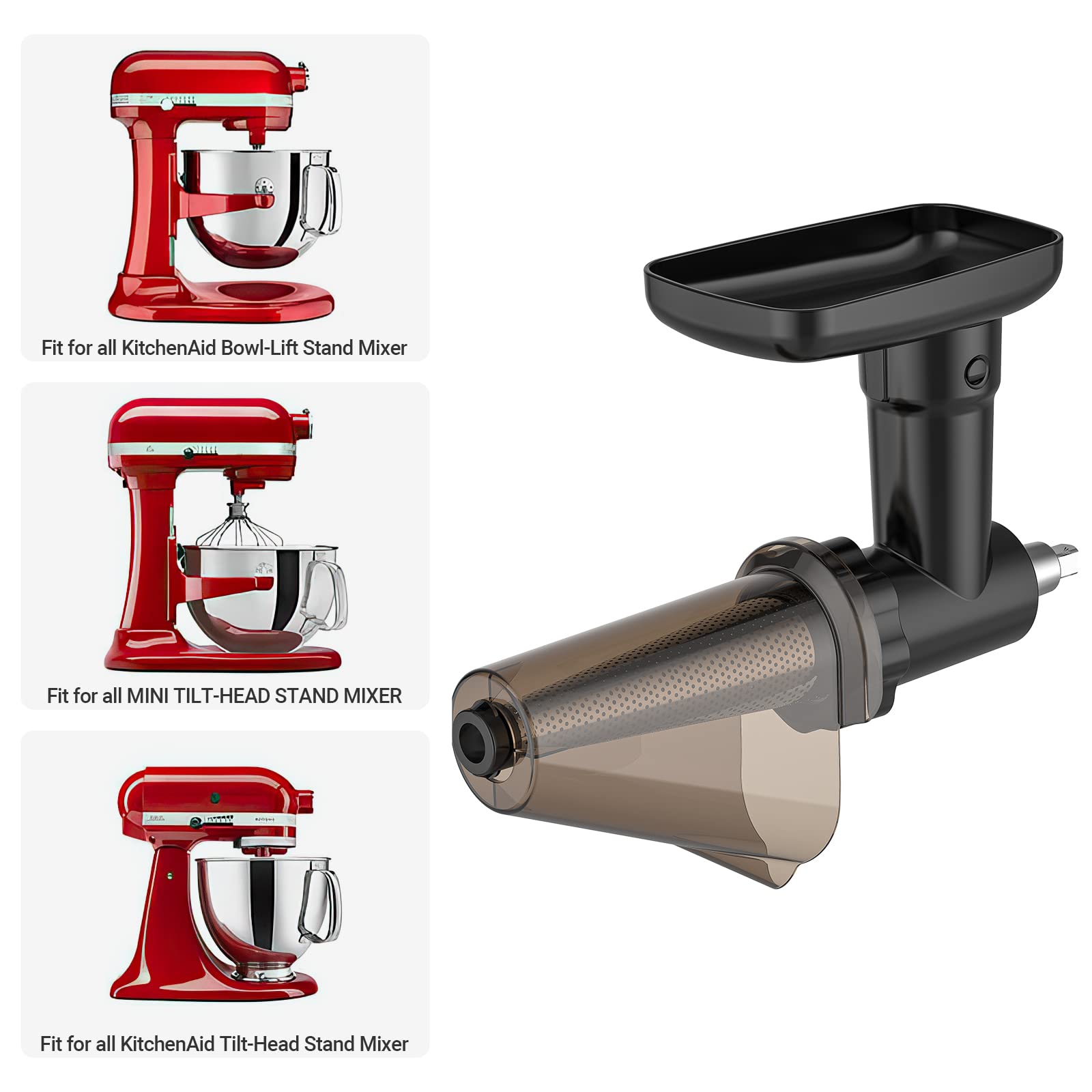 InnoMoon placas-corte-molienda para KitchenAid, texturas variadas en carnes y quesos.
