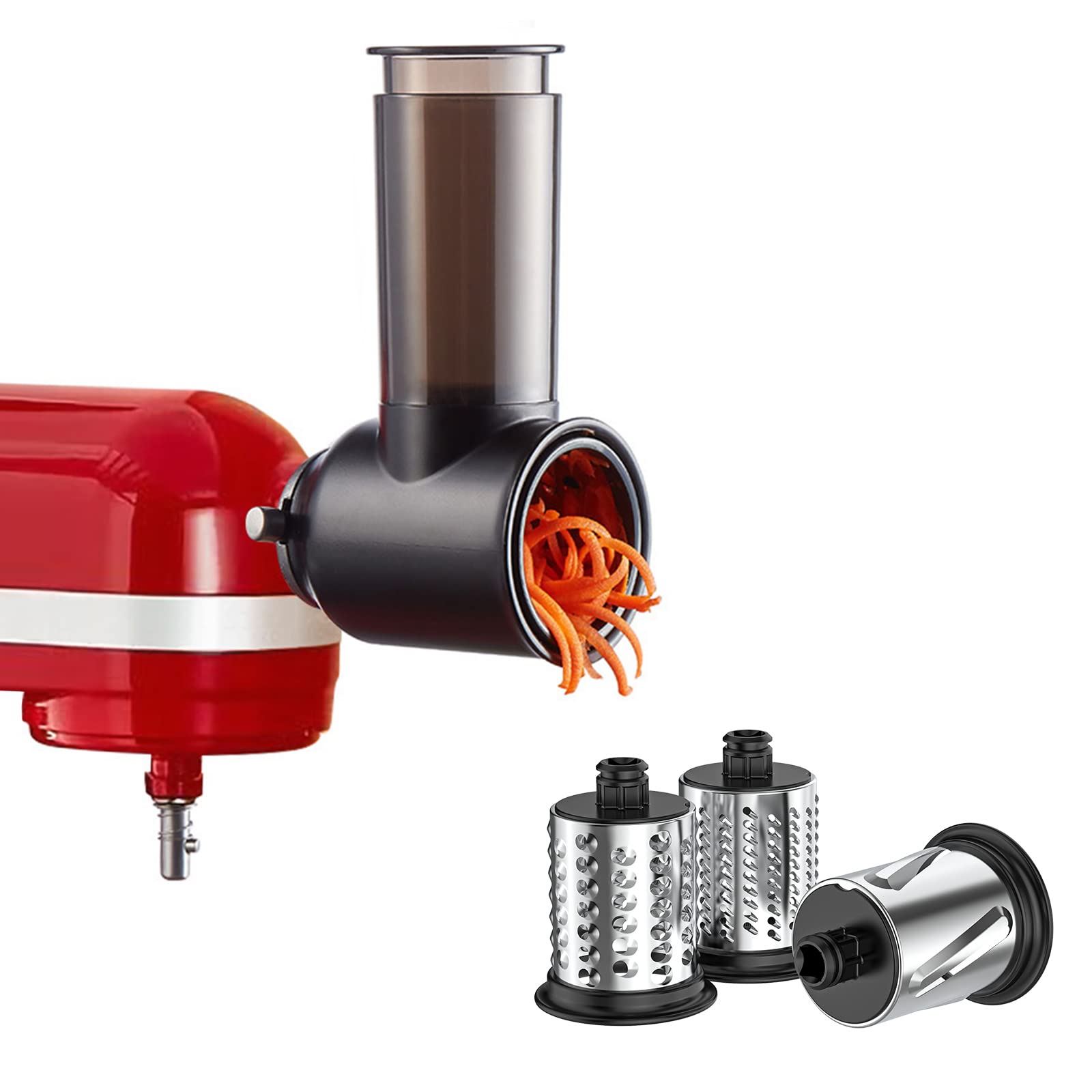 InnoMoon Slicer Shredder en montaje de KitchenAid para cortes uniformes.
