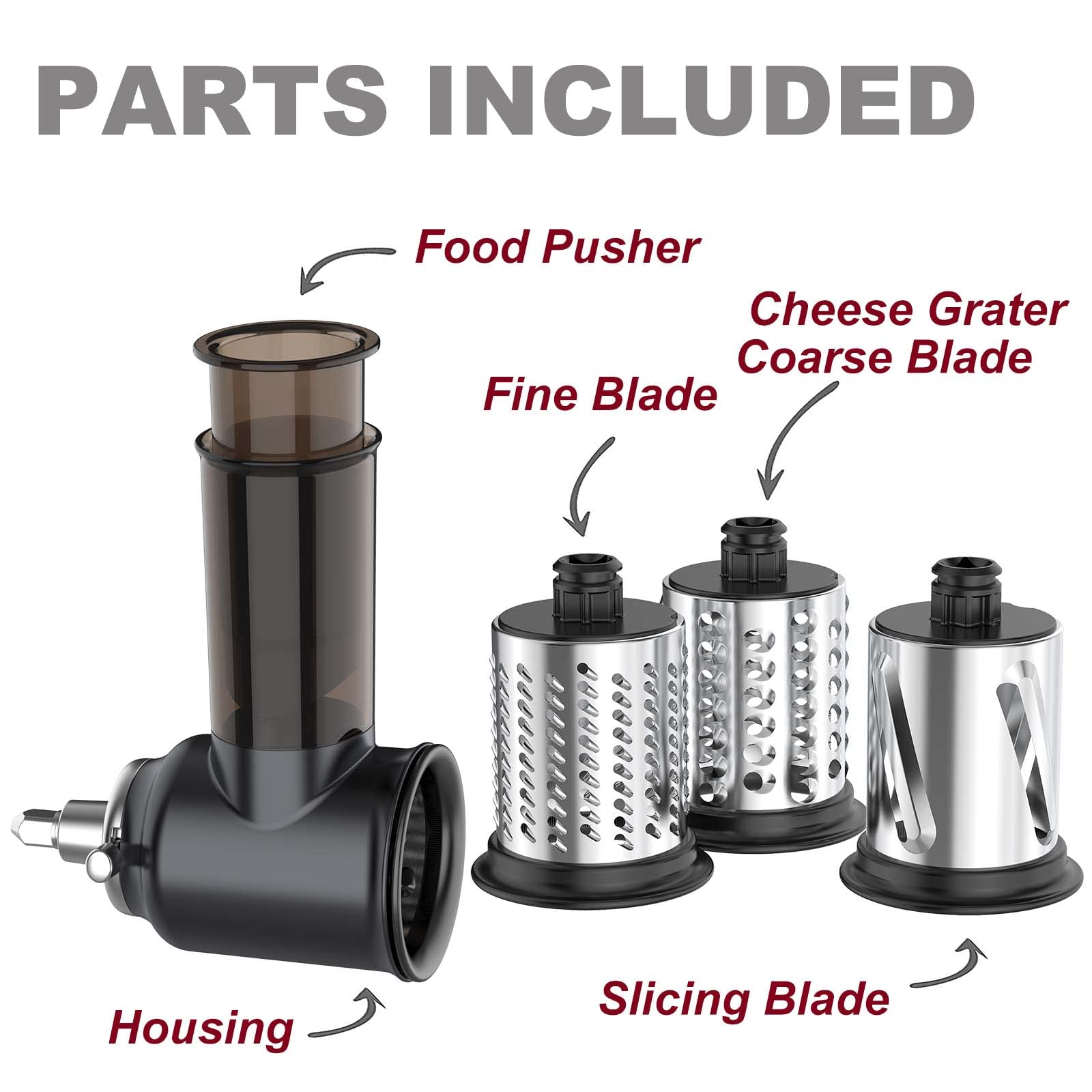 InnoMoon Slicer Shredder con hojas de acero inoxidable para rallado estable.