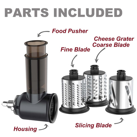 InnoMoon Slicer Shredder con hojas de acero inoxidable para rallado estable.
