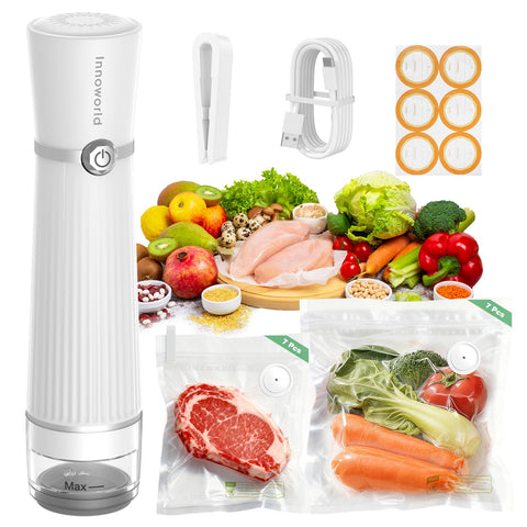 Innoworld sellador de vacío con tanque visible para controlar líquidos en la cocina