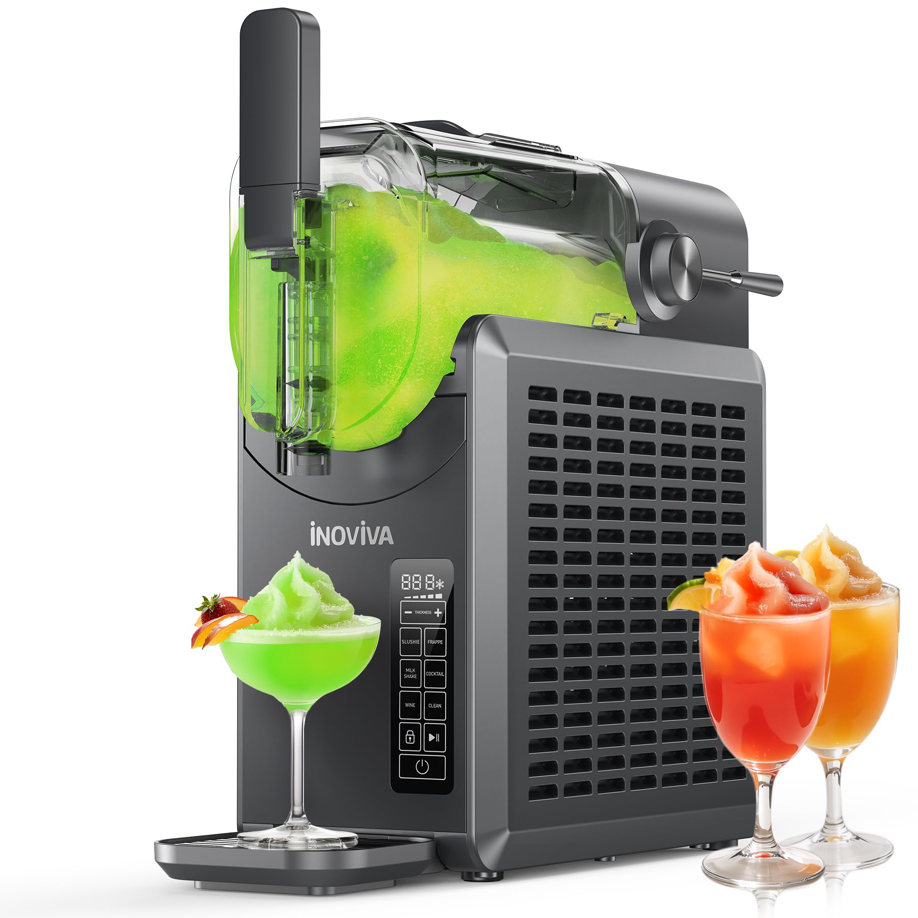INOVIVA Slushie frente de la máquina, ideal para bebidas en casa.