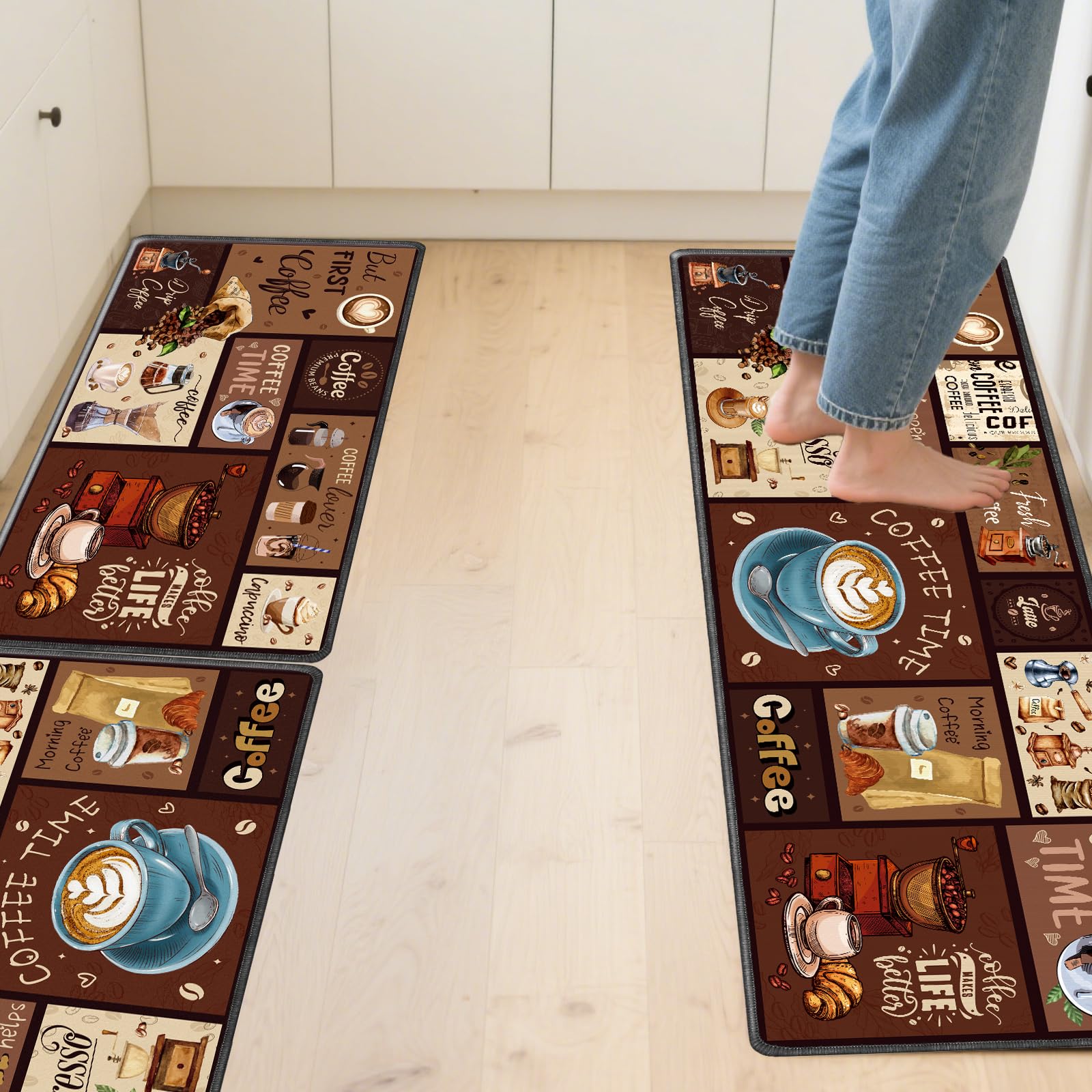 InIsaJace diseño de café en alfombra, embellece la cocina