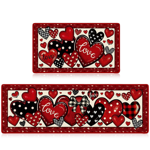 InIsaJace estera Valentine con corazones rojos, embellece la cocina
