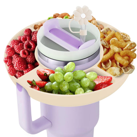 Insefocc Snack Bowl para Stanley 30oz con asa, diseño de borde, facilita llevar bocadillos.